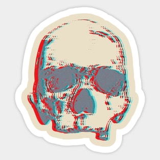 Tech Glitch Skull Sticker